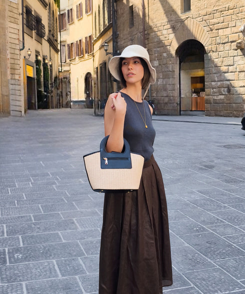 エコレザーかごハンドバッグ 12-1093